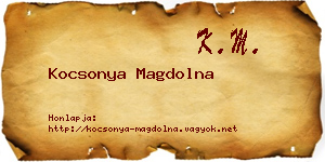 Kocsonya Magdolna névjegykártya